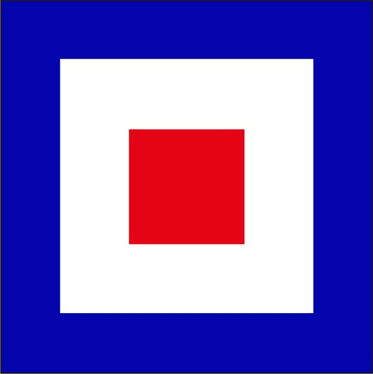"W" Marine Code Flag Letter - 30x45xcm