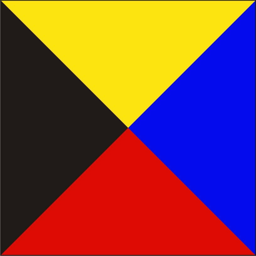 "Z" Marine Code Flag Letter - 30x45xcm