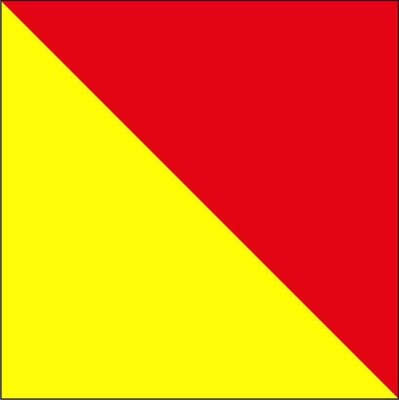 "O" Marine Code Flag Letter - 30x45xcm