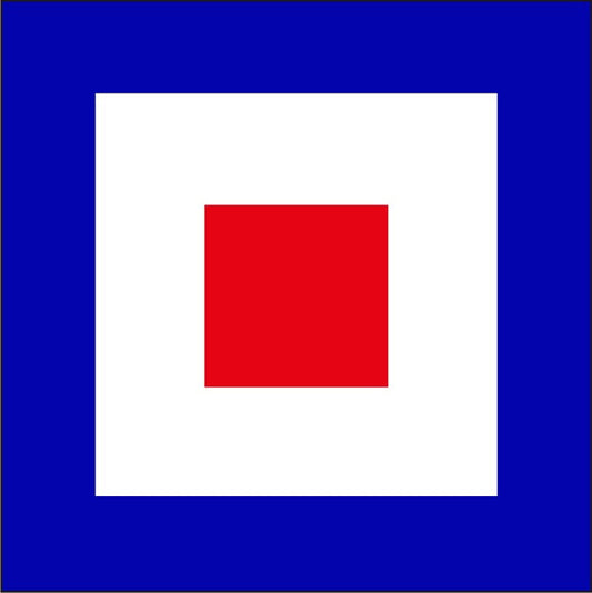"W" Marine Code Flag Letter - 30x45xcm