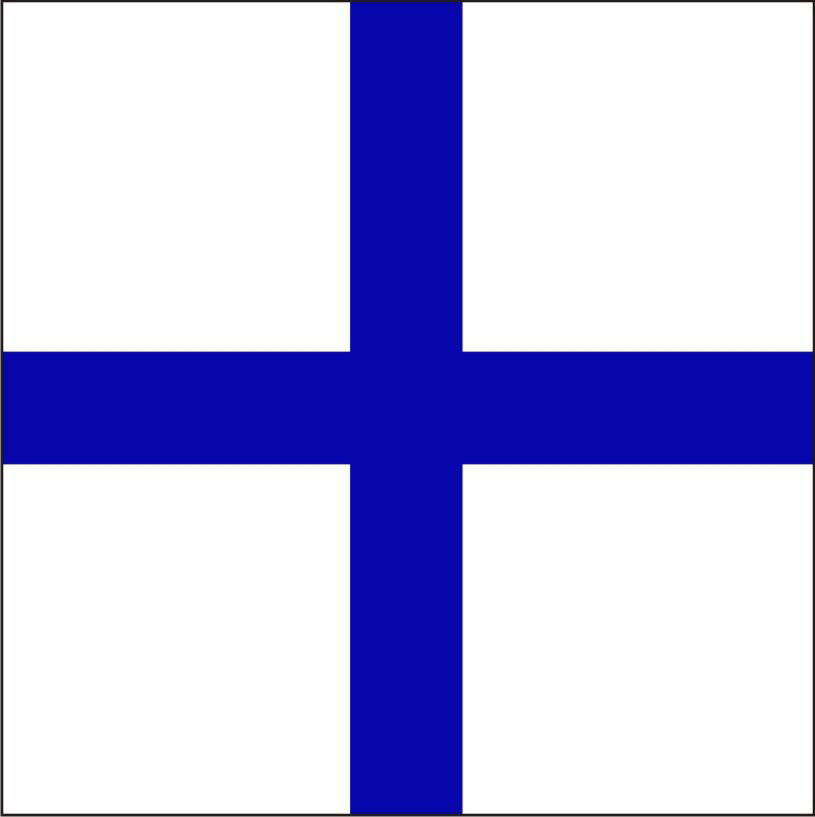 "X" Marine Code Flag Letter - 30x45xcm