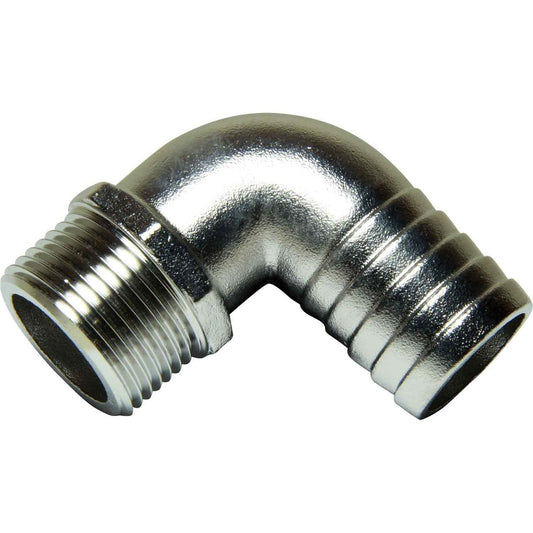 Osculati Stainless Steel 316 90 Degree Hose Tail (1" BSP - 30mm Hose) 422356