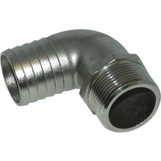 Osculati Stainless Steel 316 90 Degree Hose Tail (1-1/4" BSPM to 38mm) 422366