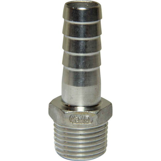 Osculati Stainless Steel 316 Hose Tail (1/2" BSPT Male to 15mm Hose) 422634
