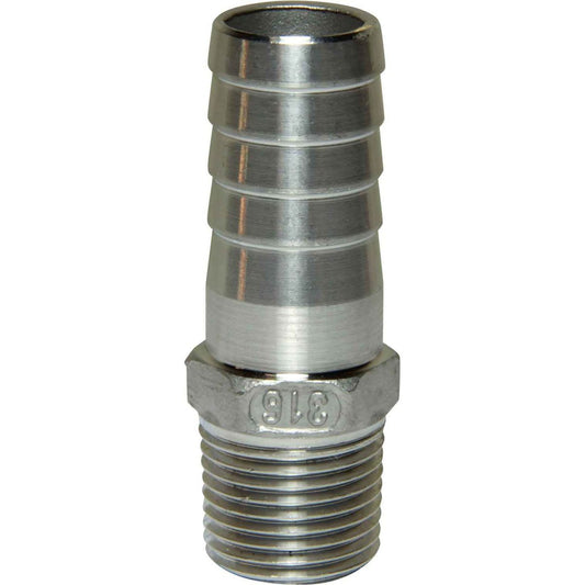 Osculati Stainless Steel 316 Hose Tail (1/2" BSPT Male to 20mm Hose) 422638