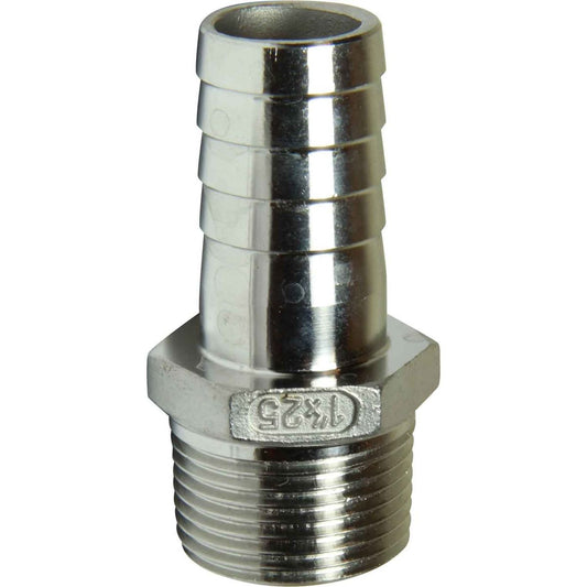 Osculati Stainless Steel 316 Hose Tail (1" BSPT Male to 25mm Hose) 422654