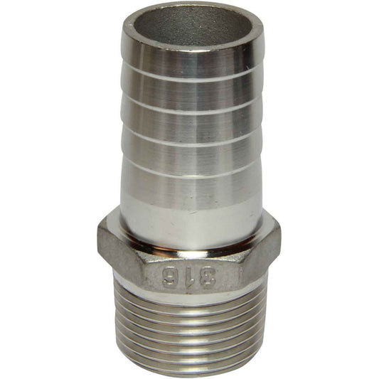 Osculati Stainless Steel 316 Hose Tail (1" BSPT Male to 30mm Hose) 422656