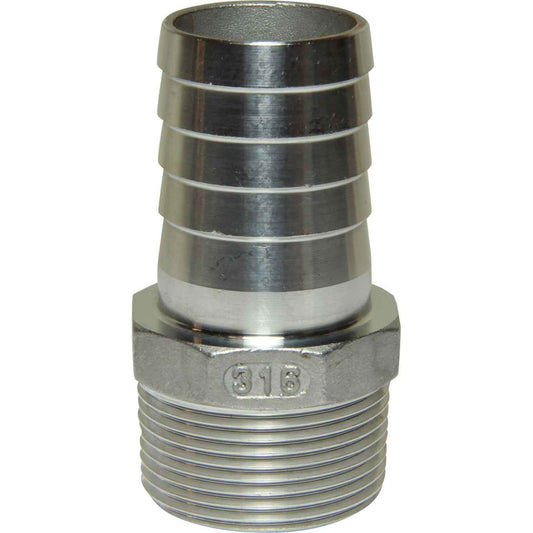 Osculati Stainless Steel 316 Hose Tail (1-1/4" BSPT Male to 35mm Hose) 422664