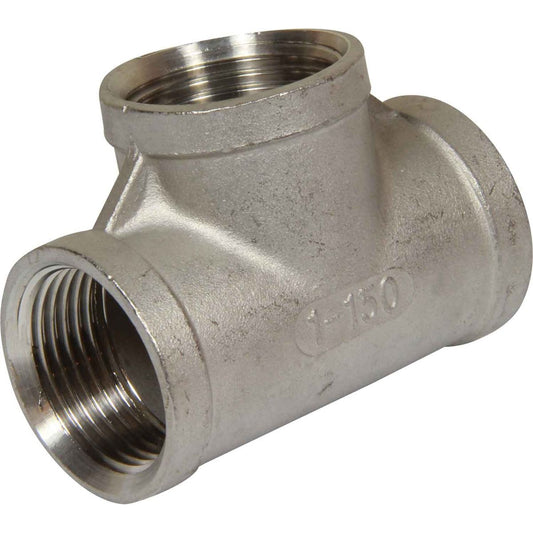Osculati Stainless Steel 316 Equal Tee Fitting (Female Ports / 1" BSP) 423105