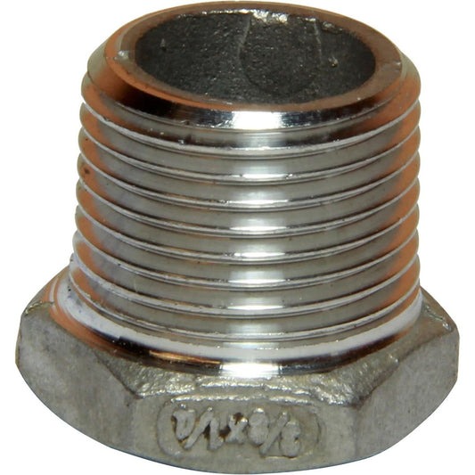 Osculati Stainless Steel 316 Reducing Bush (3/8" BSP M to 1/4" BSP F) 423504