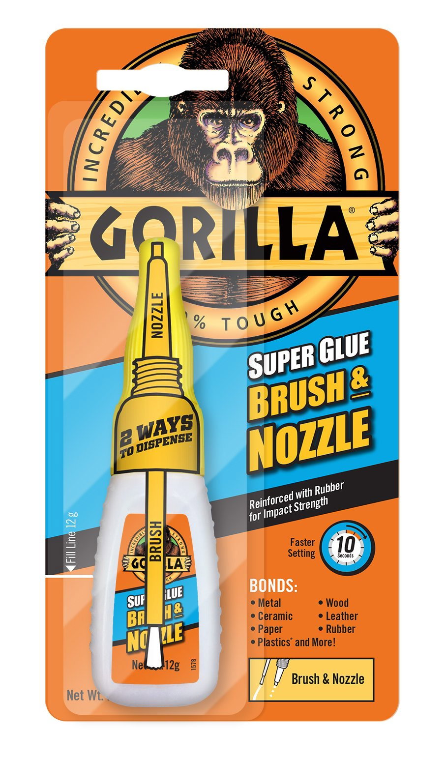 Gorilla Glue Gorilla Superglue 12g Brush & Nozzle