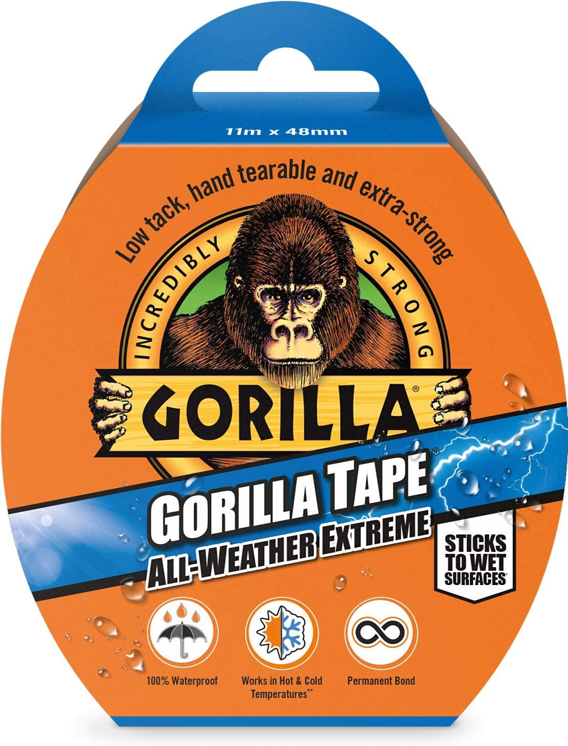 Gorilla Glue Gorilla Tape All-Weather Extreme- 11m sticks to wet surfaces