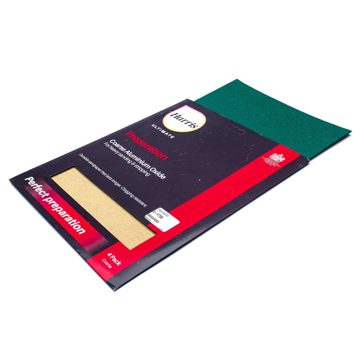 Harris Ultimate Aluminium Oxide Sandpaper Coarse (Pack of 4) 5-17758