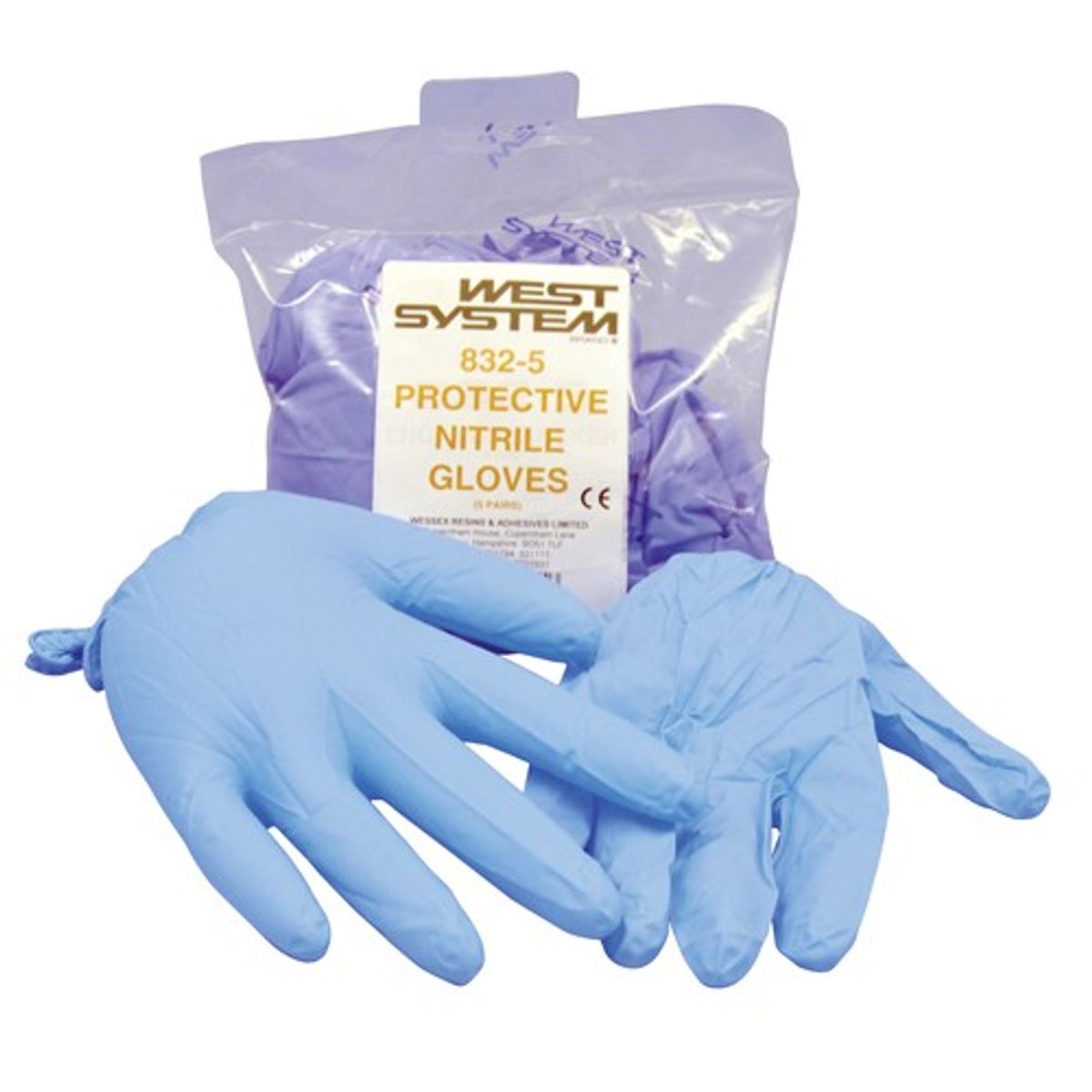 West System 832-5 Nitrile Gloves (5 Pairs) 5-65315