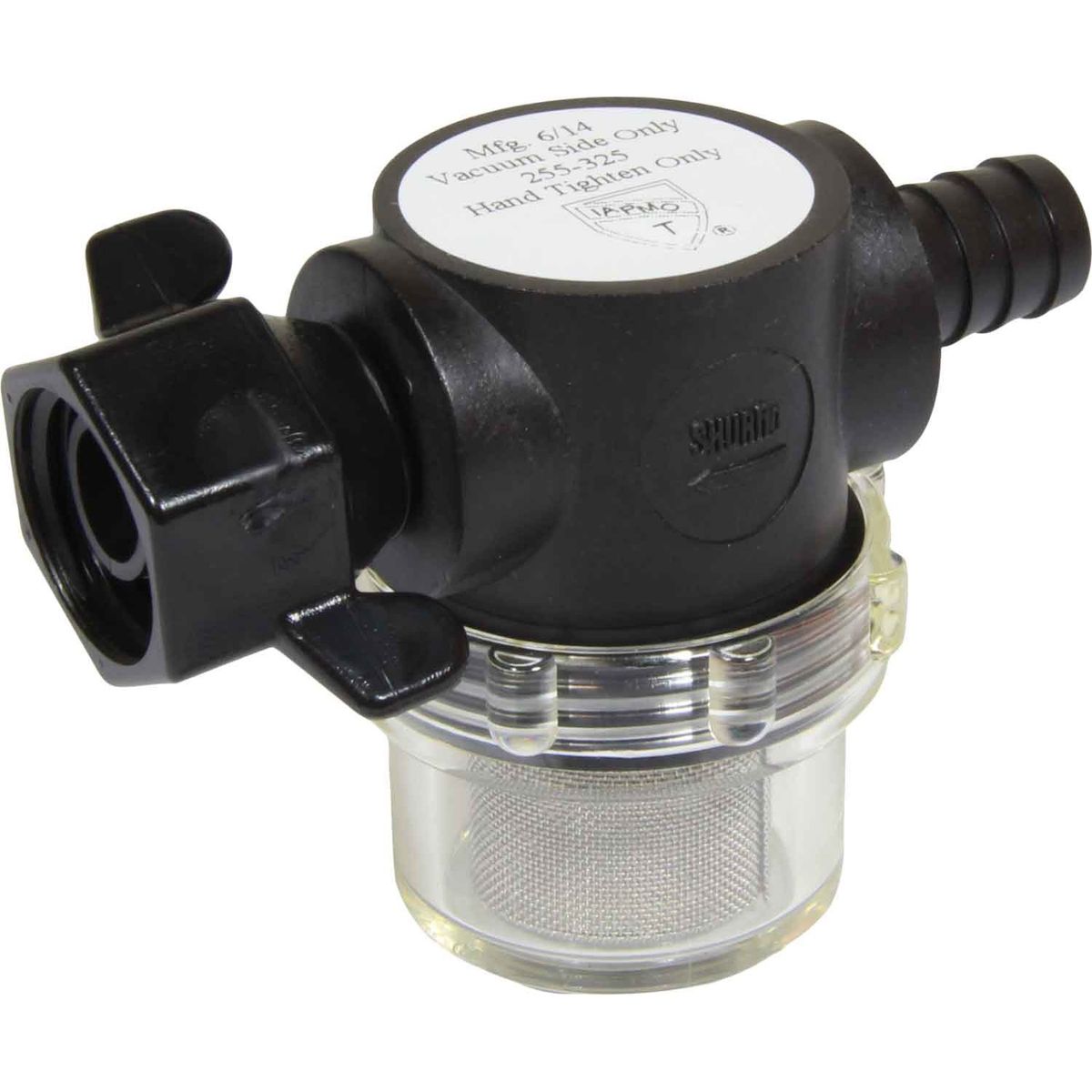 SHURflo Swivel Nut Water Strainer for Pumps (13mm Barb / 50 Mesh) 509614