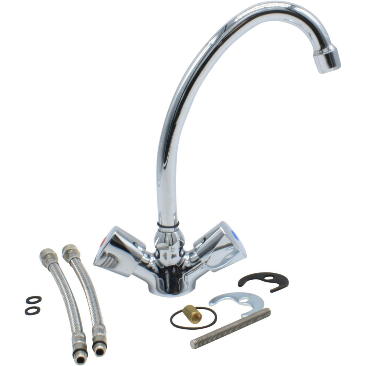 Osculati Monobloc Sink Mixer Tap with Hose (3/8" BSP Male, 170mm Long) 510573