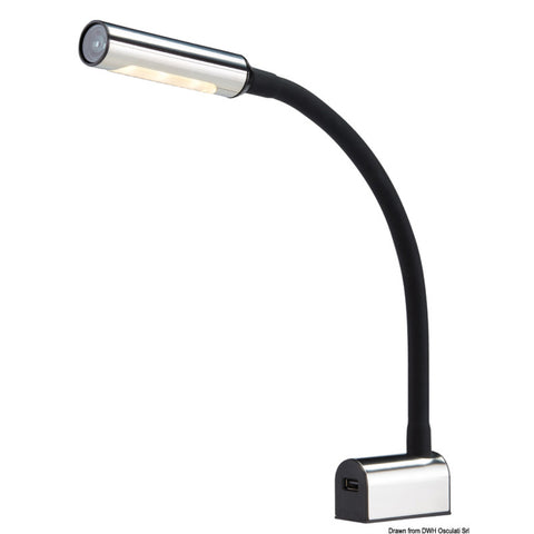 Osculati Black Articulated Reading LED Spotlight - Red & White