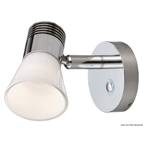 Osculati Dimmable Chrome & Glass Diffused Articulated LED Spotlight