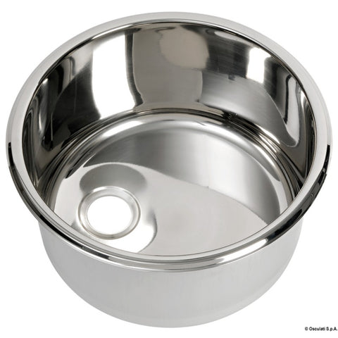 Osculati Mirror Polished Stainless Steel Sink - Round 330 x 180mm