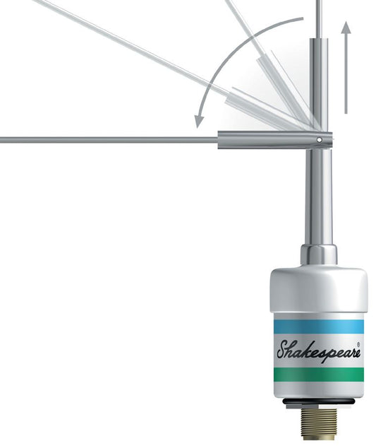 Shakespeare Lift n Lay Heavy Duty S/S Whip 0.9m, SS Bracket, 3dB, SO239