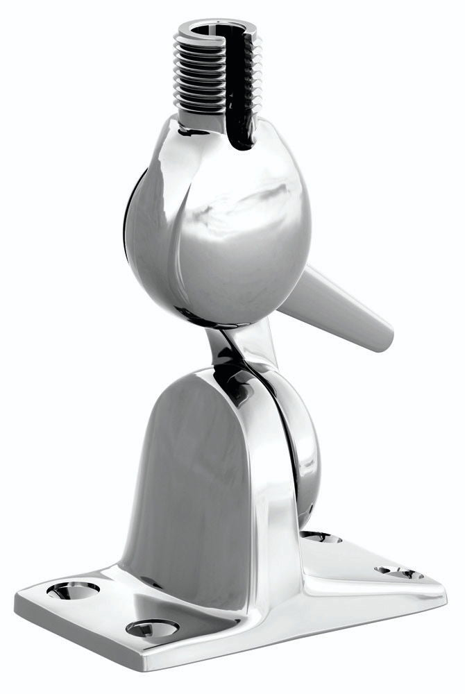 Shakespeare Deck Ratchet Mount 1"-14 , Nutless, Four-way S/S Cable Slot