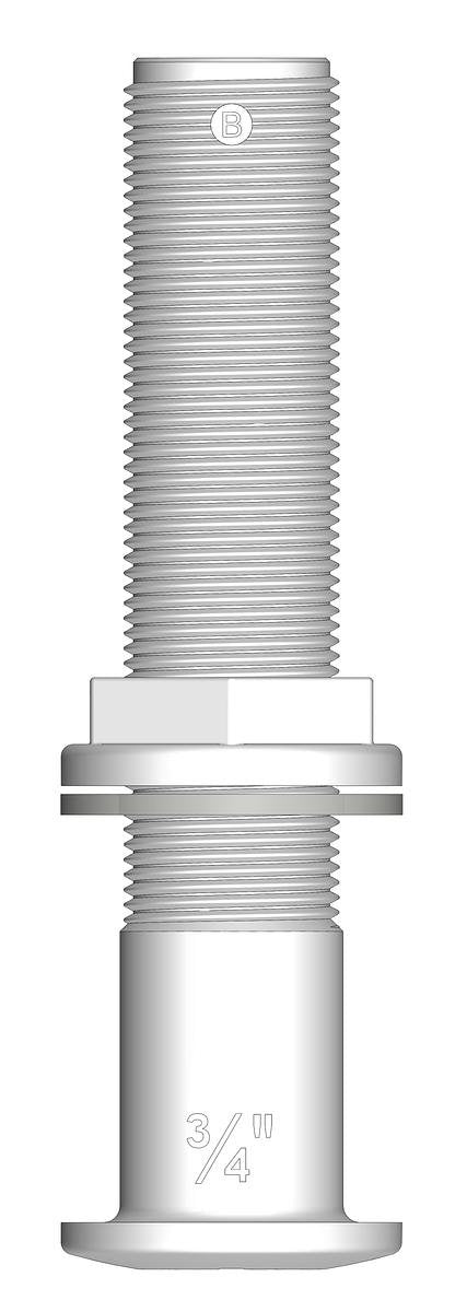 TruDesign Skin Fitting Domed Long ¾" - BSP White