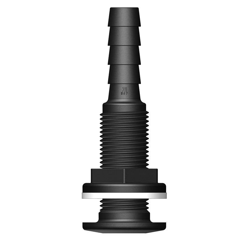 TruDesign Skin Fitting with Hose Tail 13mm ½” BSP Black