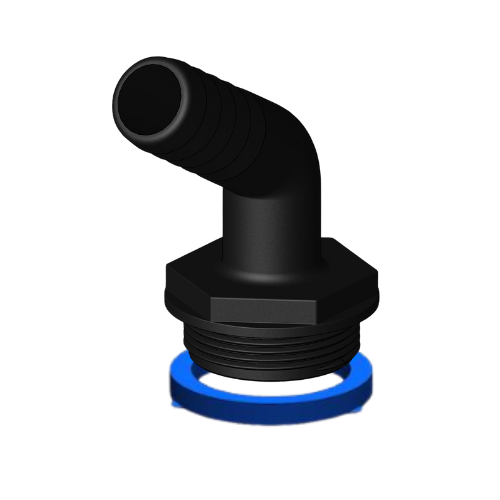 Aquavalve/Manifold Tail 120° 25mm 1½” BSP Blue Seal - Black