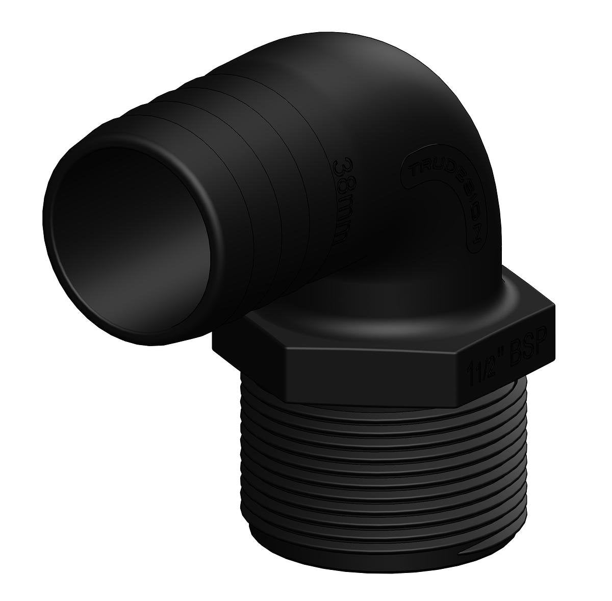 TruDesign Hose Tail 38mm 1½” BSP Male 90° Bend