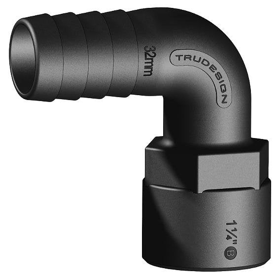 TruDesign Hose Tail 32mm 1¼” BSP Female 90° Bend