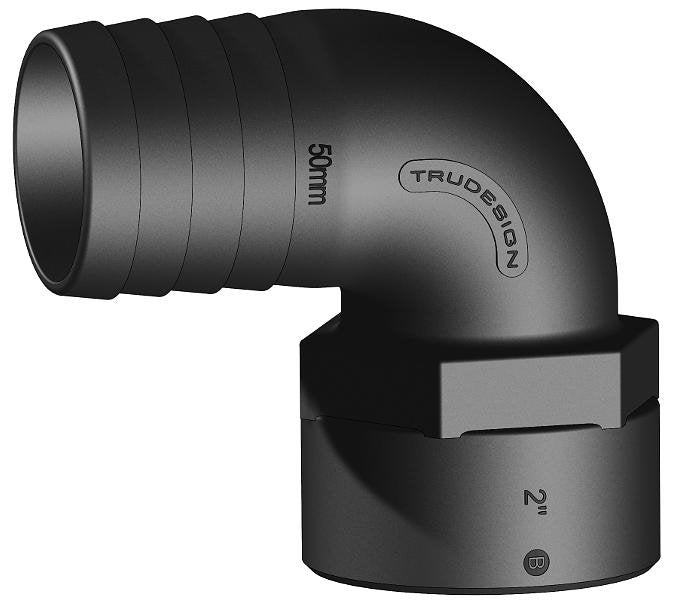 TruDesign Hose Tail 50mm 2” BSP Female 90° Bend