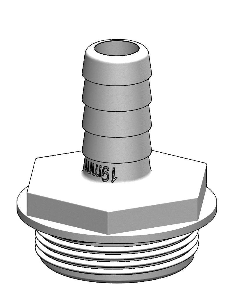 TruDesign Tank Fitting 19mm 1½” White