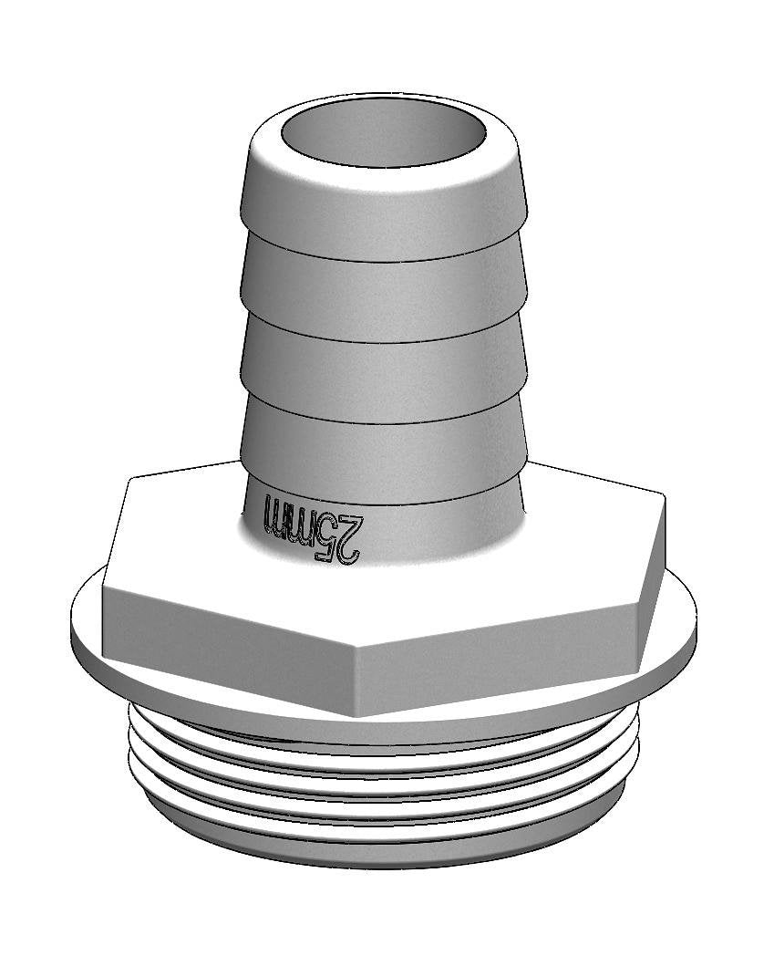 TruDesign Tank Fitting 25mm 1½” White
