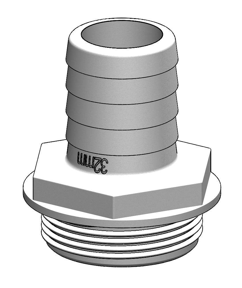 TruDesign Tank Fitting 32mm 1½” White
