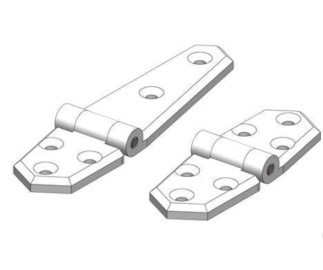 TruDesign Hinge - Short White Pair Packaged