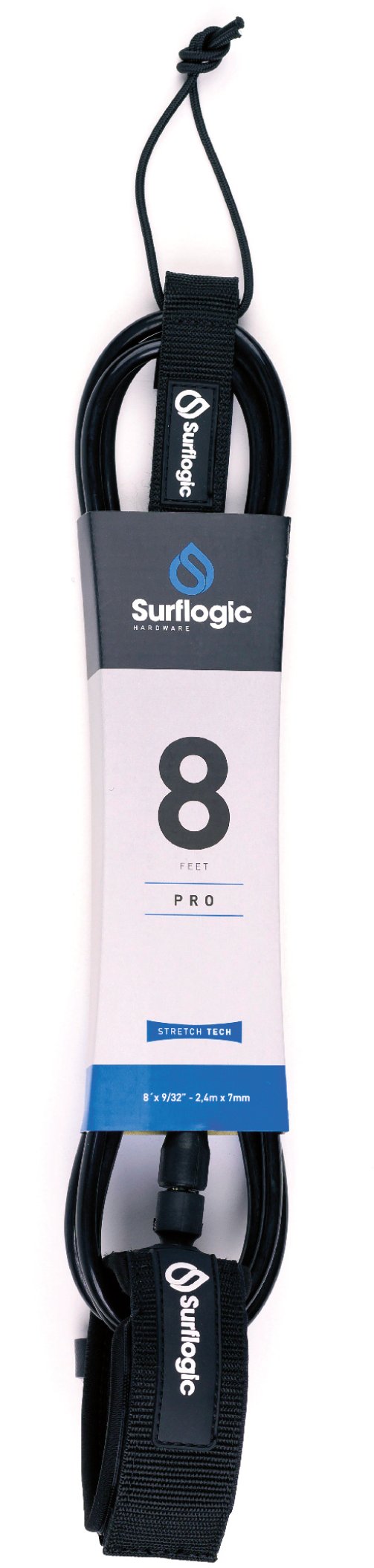 Surflogic Leash Pro 8 / Black - waterworldsports.co.uk