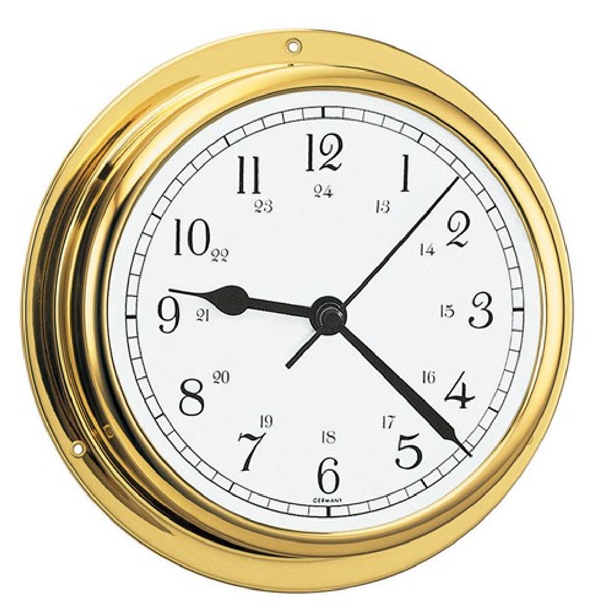 Barigo Clock in Brass 130mm Dial (155mm x 35mm) 6-08011