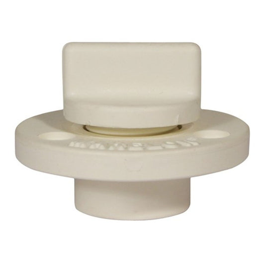 Forespar White Screw In Transom Drain with Plug (50mm Diameter)