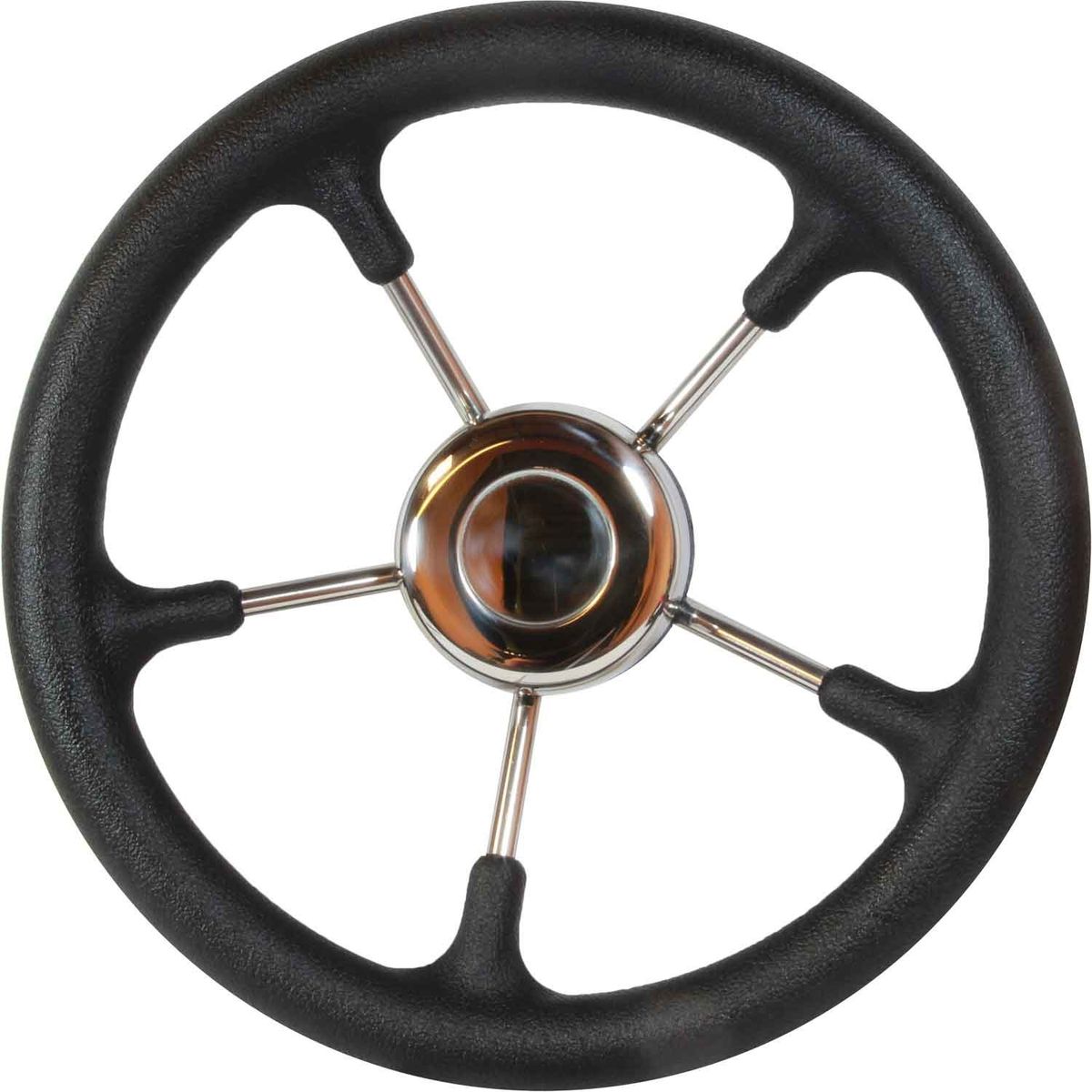 Osculati Stainless Steel Steering Wheel (Black Padded Rim / 320mm) 611270