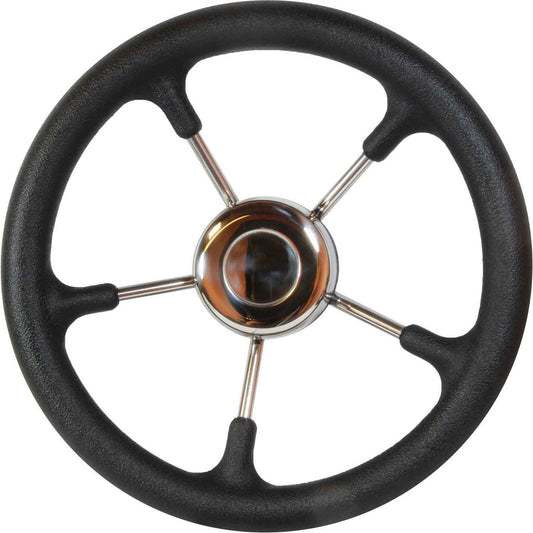Osculati Stainless Steel Steering Wheel (Black Padded Rim / 320mm) 611270