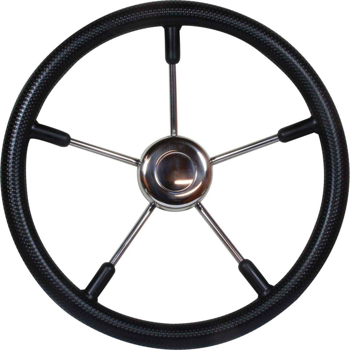 Osculati Stainless Steel Steering Wheel (Black Padded Rim / 400mm) 611275