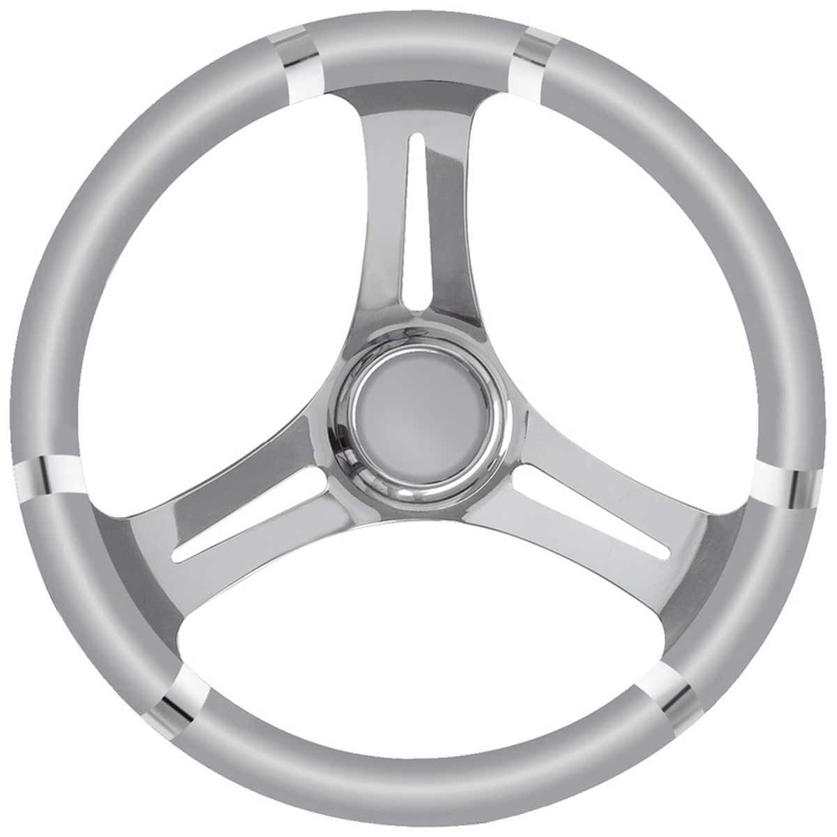 Osculati Stainless Steel Steering Wheel (Grey Rim / 350mm) 611723