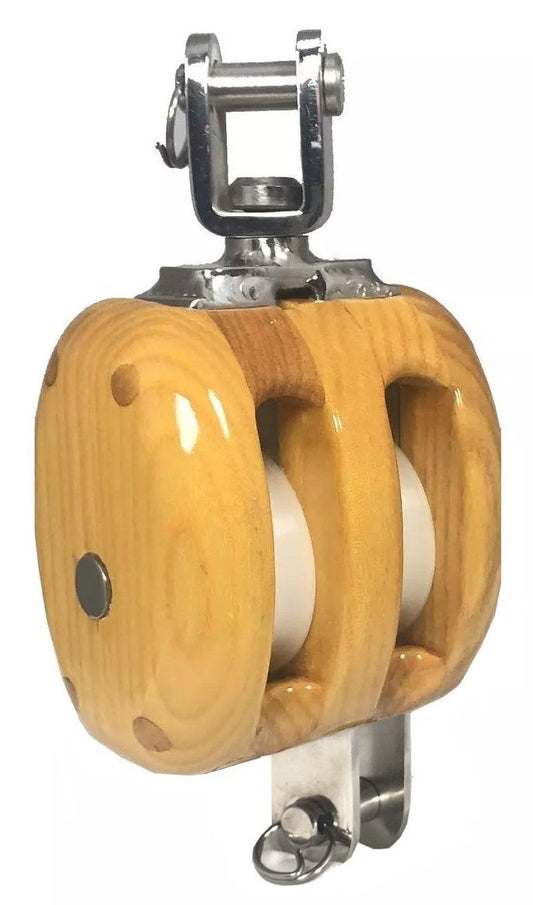 Double Ash Block with Swivel & Becket 8-10mm (10N2SW+)