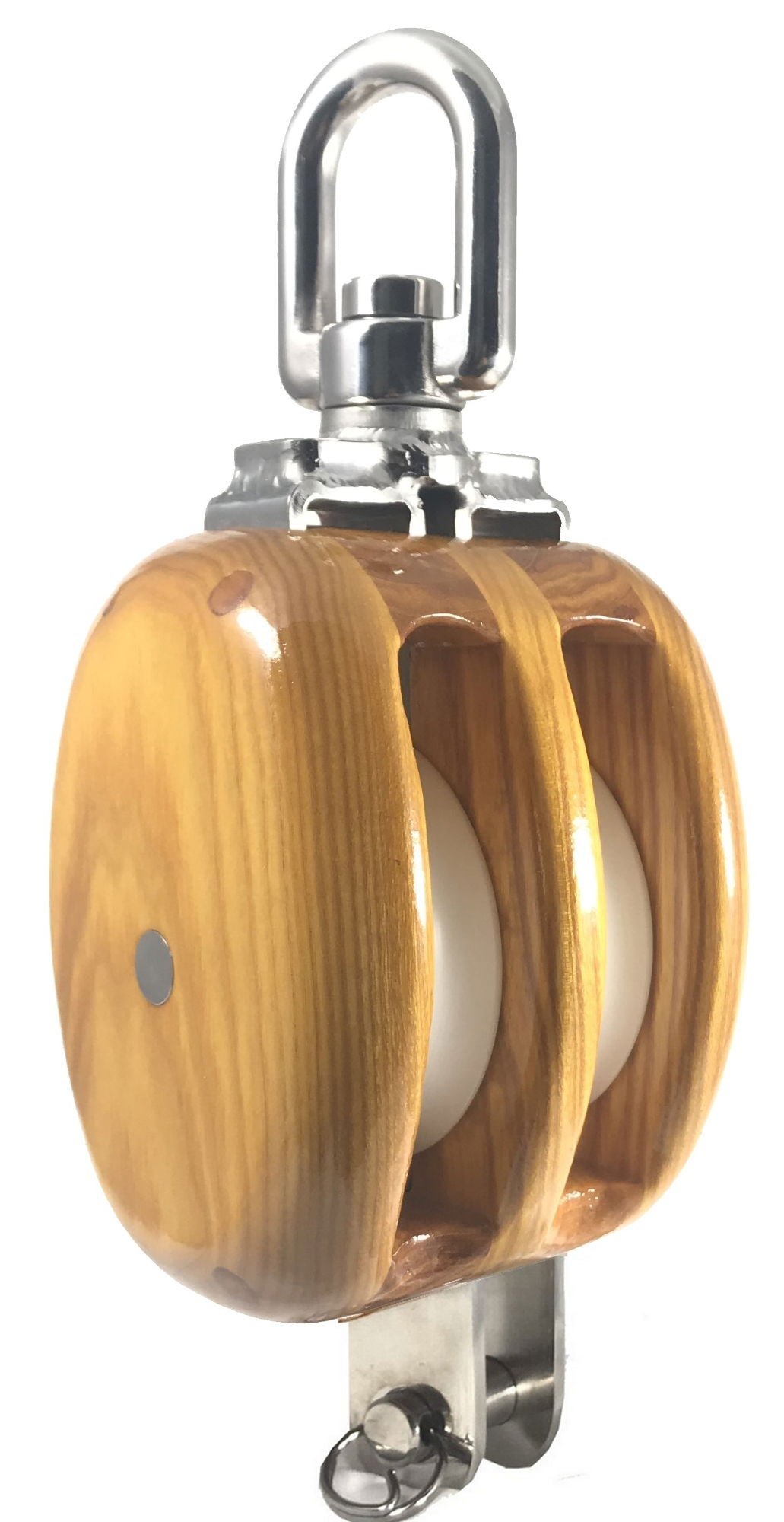 Tall Ship Double Ash Block with Swivel & Becket 8-10mm (10R2SW+)