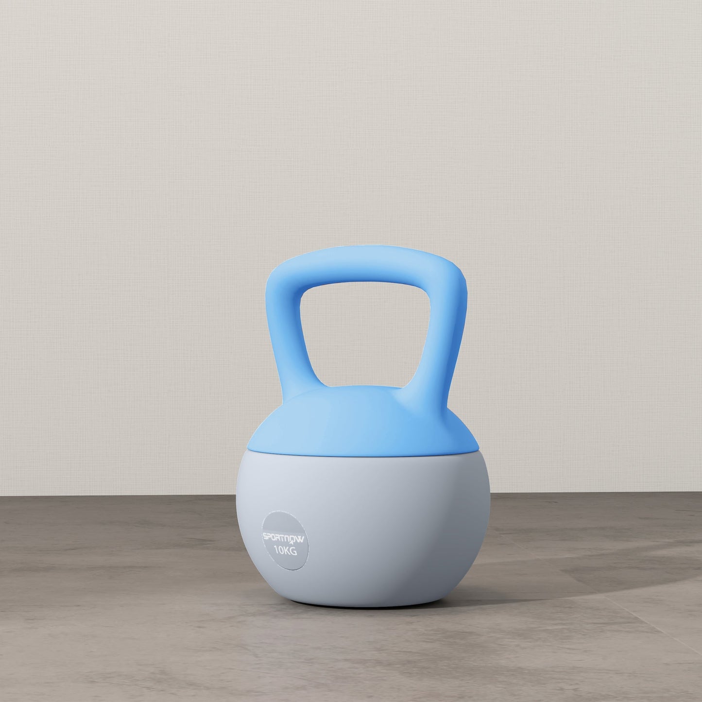 SPORTNOW 10KG Soft Kettlebell, Kettlebell with Non-Slip Handle for Home Gym, Weight Lifting, Strength Training, Light Blue/Grey