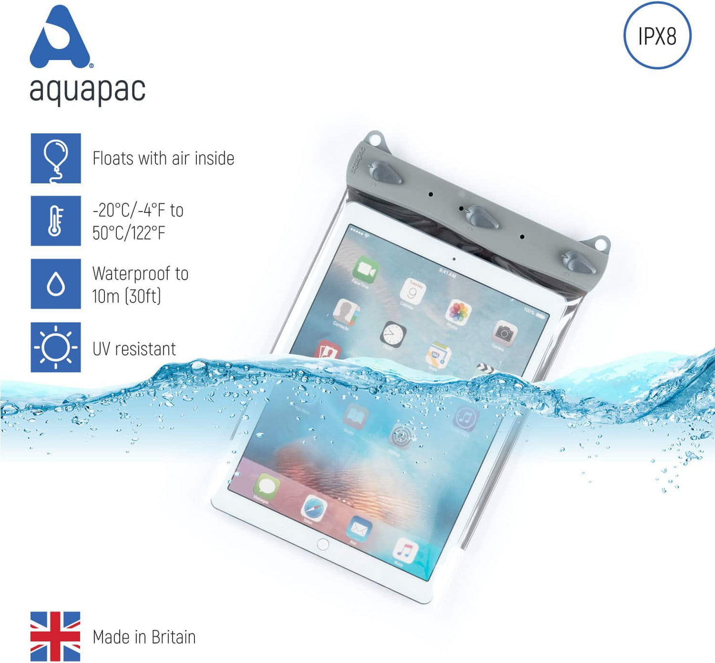 Aquapac iPad Pro Case Portrait - waterworldsports.co.uk