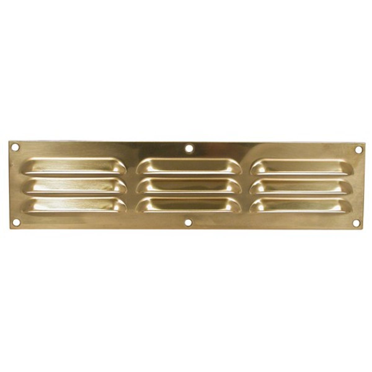 AG Hooded Louvre Vent Polished Brass (12" x 3") 7-30002