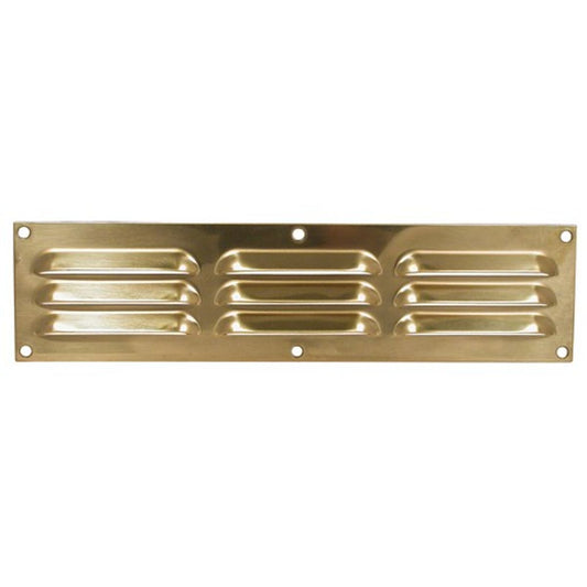 AG Hooded Louvre Vent Polished Brass (12" x 3") 7-30002