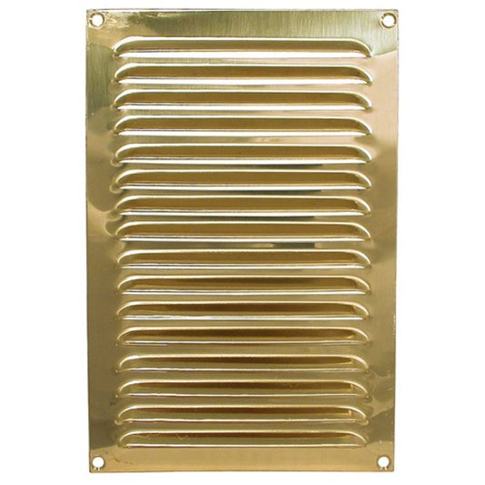 AG Hooded Louvre Vent Polished Brass (6" x 9") 7-30007