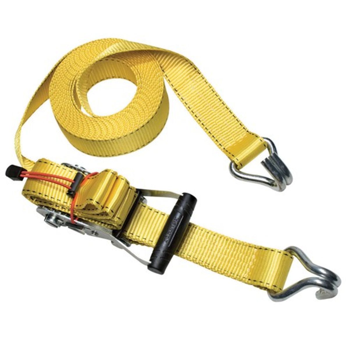 Masterlock Ratchet Tie Down with J Hooks (8.5m x 50mm / Yellow) 7-39073